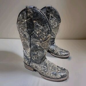 Circle G Corral L5078 Women's Embroidery CRACKLE COWGIRL Boots SIZE 5.5 M